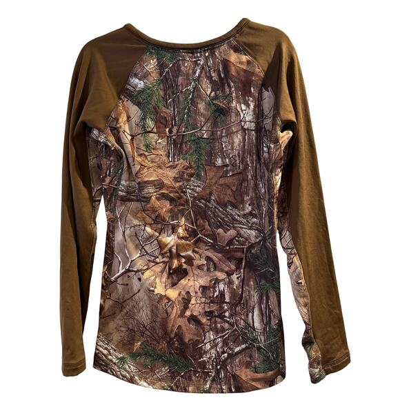 Cabela's Camo OutfitHer Long sleeve thermal top SZ M Women Hunt Country Camp - Picture 2 of 6